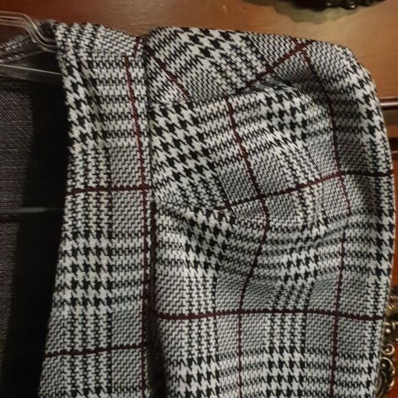 Forever 21 Glen Plaid Puff Sleeve Crop Top sz Small - Picture 3 of 5